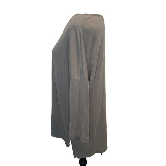 PureJill GRAY 3/4 Sleeve Tencel Modal Polyester Knit Tunic Lagenlook Sz Large - Picture 3 of 10